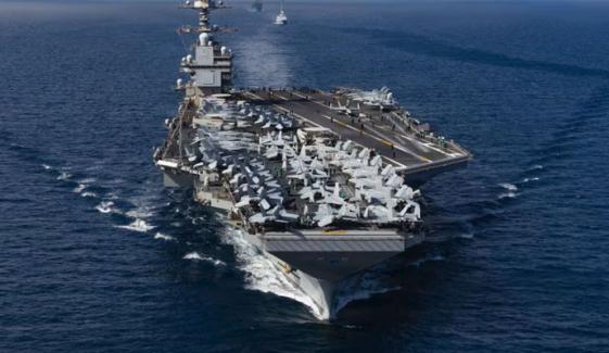 امریکا کا دوسرا بحری بیڑہ جیرالڈ آر فورڈ بحیرہ روم میں داخل ہو گیا