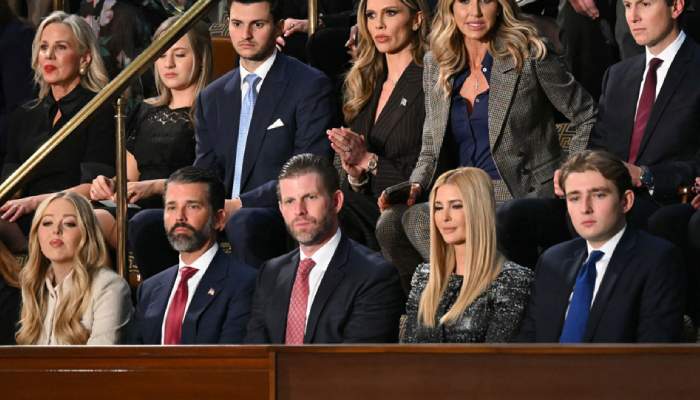 Barron Trump bonds with Ivanka, Eric, Don Jr. at SOTU in rare public appearance