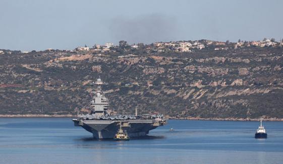 امریکی بحری بیڑہ جیرالڈ فورڈ یونان سے اسرائیل روانہ