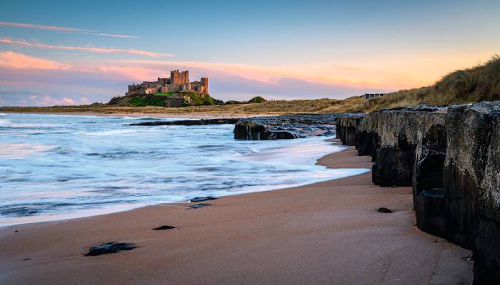 Bamburgh Beach in Northumberland
