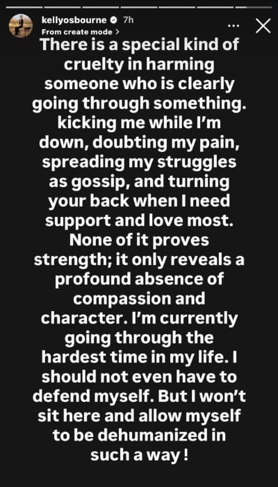 P.C.: Kelly Osbourne/Instagram stories