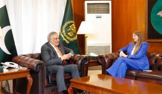 اسحاق ڈار سے برطانوی ہائی کمشنر کی ملاقات، خطے کی صورتحال پر گفتگو