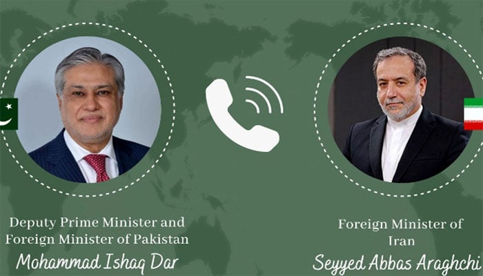 اسحاق ڈار کا ایرانی ہم منصب عباس عراقچی سے ٹیلیفونک رابطہ