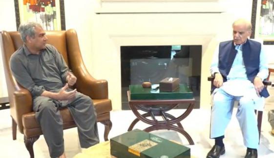 وزیراعظم شہباز شریف کی محسن نقوی کی رہائش گاہ آمد، عیادت بھی کی