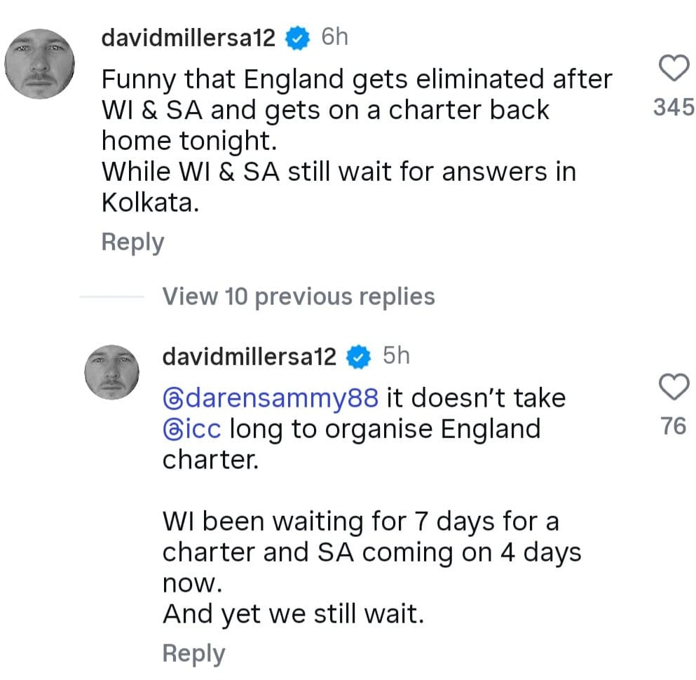 جنوبی افریقہ کے کھلاڑی وطن واپسی کا بندوبست نہ ہونے پر آئی سی سی پر برس پڑے