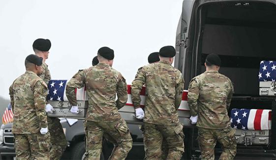 ایرانی ڈرون حملے میں مارے جانیوالے 6 فوجیوں کی میتیں امریکا منتقل کردی گئیں