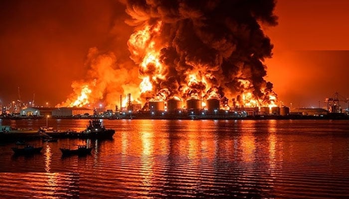 عمان: سلالہ پورٹ پر ایرانی حملے سے تیل کے ذخیرے میں آگ لگ گئی