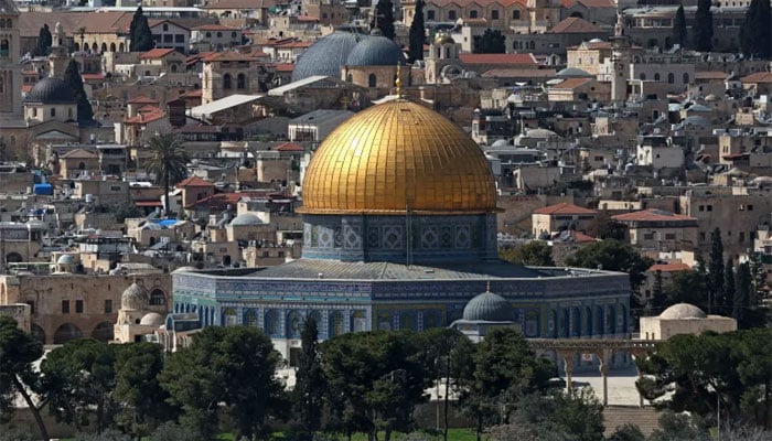 قبلہ اول مسجد اقصیٰ کی ایک حالیہ تصویر(بشکریہ عرب ٹی وی)۔