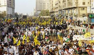 کراچی میں تحریک آزادی القدس پاکستان کے تحت مرکزی یوم القدس ریلی نکالی گئی