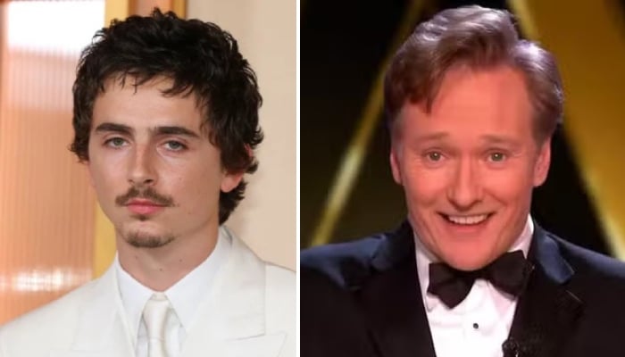 Timothée  Chalamet awkwardly reacts as Conan OBrien roasts him at Oscars 2026