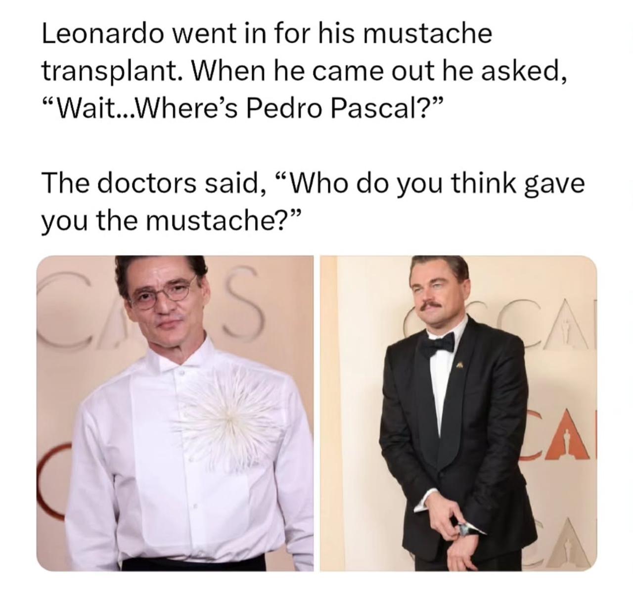 Leonardo DiCaprio Vs Pedro Pascal: Hollywood stars Oscars looks spark mustache memes