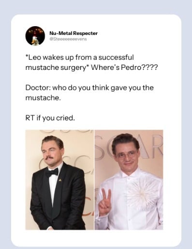 Leonardo DiCaprio Vs Pedro Pascal: Hollywood stars Oscars looks spark mustache memes