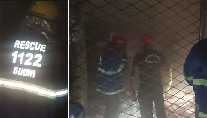 کراچی: طارق روڈ پر شاپنگ مال کی بیسمنٹ میں آگ لگ گئی