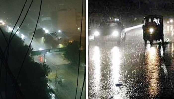 کراچی کے مختلف علاقوں میں تیز ہواؤں کے ساتھ بارش