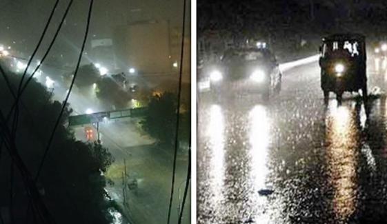 کراچی کے مختلف علاقوں میں تیز ہواؤں کے ساتھ بارش