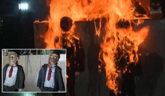 ایران: ریلی میں ٹرمپ اور نیتن یاہو کے پتلے نذرِ آتش