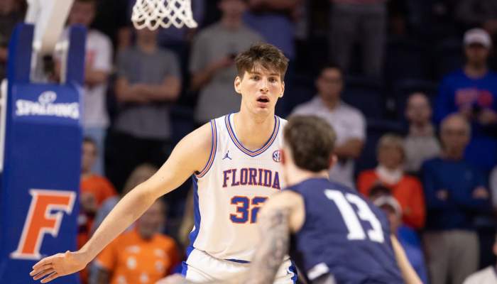 Olivier Rioux’s towering height makes waves at Florida’s March Madness win