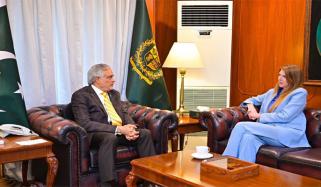 اسحاق ڈار سے برطانوی ہائی کمشنر جین میریٹ کی ملاقات