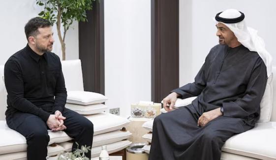 یوکرنی صدر کی اماراتی صدر سے ملاقات، ایرانی حملوں کی مذمت