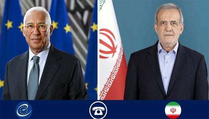 صدر یورپی کونسل کی ایرانی ہم منصب مسعود پزشکیان سے ٹیلیفونک گفتگو