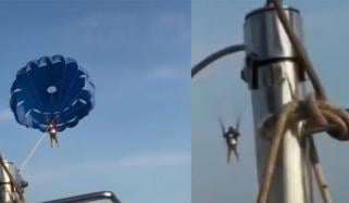 سیاح کو گوا میں پیراسیلنگ مہنگی پڑگئی، سمندر میں جا گرا