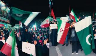 تہران ’’پاکستان شکریہ‘‘ کے نعروں سے گونج اُٹھا، شہری پاکستانی پرچم تھامے سڑکوں پر نکل پڑے 