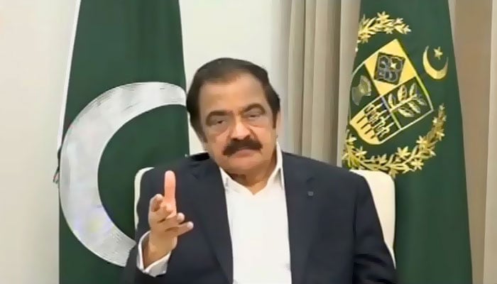 مشیر برائے سیاسی امور رانا ثناء اللّٰہ۔فوٹو: اسکرین گریب/جیو نیوز