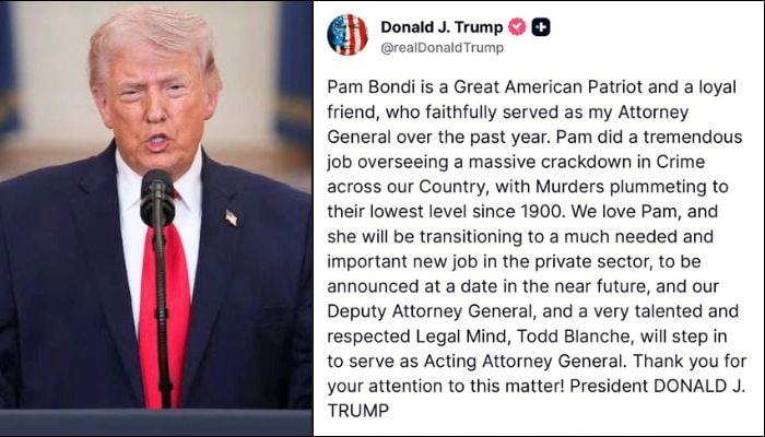 Trump fires US Attorney General Pam Bondi, appoints Todd Blanche