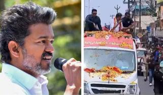 تھلاپتی وجے جلسے کے دوران سیکیورٹی گارڈ پر غصہ ہوگئے