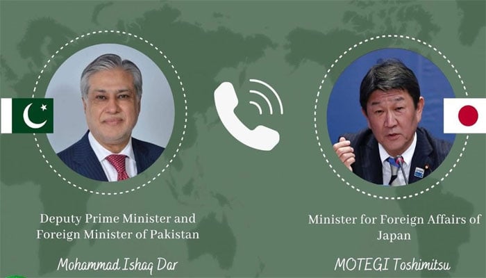 اسحاق ڈار سے جاپانی وزیر خارجہ کا ٹیلیفونک رابطہ
