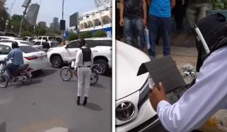 کراچی میں ٹریفک قوانین کی خلاف ورزی پر کریک ڈاؤن کا سلسلہ جاری