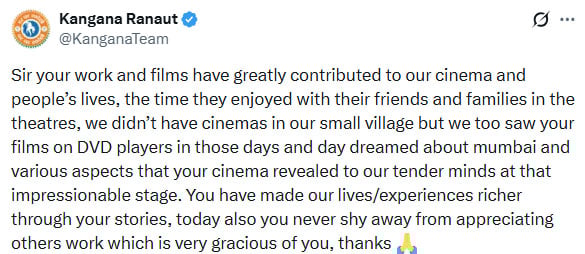 Kangana Ranaut reacts to Ram Gopal controversial Dhurandhar 2 remark