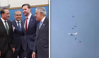 پاکستانی ایف 16 طیاروں کے حفاظتی حصار میں امریکی نائب صدر جے ڈی وینس کی اسلام آباد آمد، ویڈیو وائرل