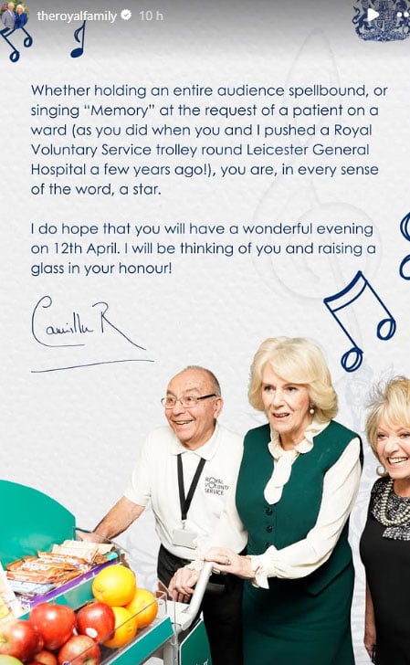 Queen Camilla sends special message as Elaine Paige wins Olivier Award: ‘in your debt’