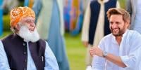 مولانا فضل الرحمان کی شاہد آفریدی کے گھر آمد، سابق کپتان کا اظہار مسرت