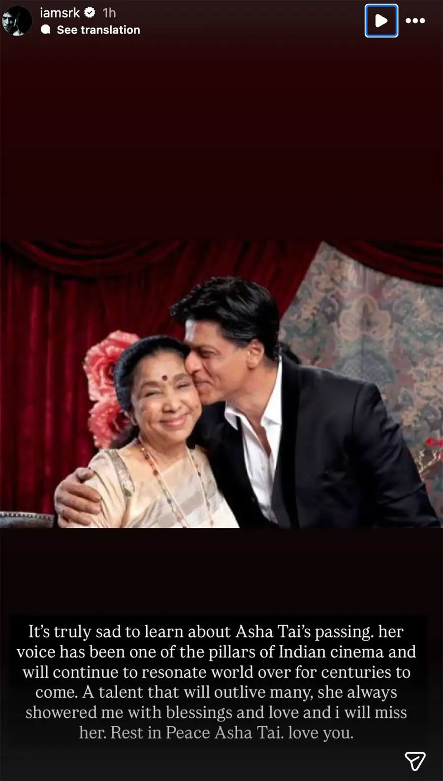 Asha Bhosle funeral: Here’s why Shah Rukh Khan, Salman Khan skipped singer last rites