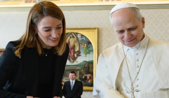 پاپ لیو کی حمایت، یورپین پارلیمنٹ کی صدر نے پارلیمنٹ سے خطاب کی دعوت دیدی