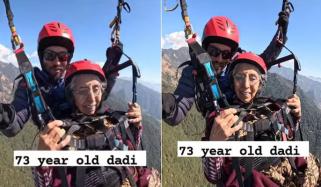  73 سالہ معمر خاتون کو پیراگلائیڈنگ کرتے دیکھ کر بہت سے صارفین حیران 