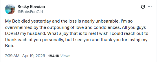 Bob Kevoian’s wife Becky Kevoian breaks silence after radio host dies at 75