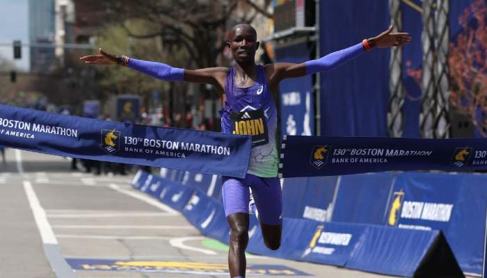 John Korir shatters Boston marathon course record to defend title