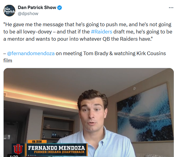 Tom Brady issues ‘brutal warning’ to top pick Mendoza before 2026 NFL draft