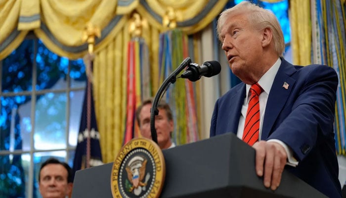 امریکی صدر ڈونلڈ ٹرمپ—فائل فوٹو