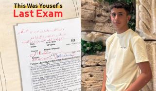 شہید فلسطینی طالب علم کا آخری پیپر شیئر کرتے ہوئے استاد کا درد بھرا پیغام وائرل  