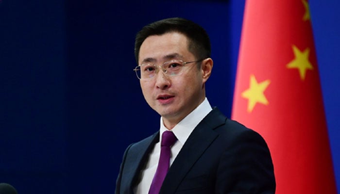 چینی وزارتِ خارجہ کے ترجمان لِن جیان—تصویر بشکریہ غیر ملکی میڈیا