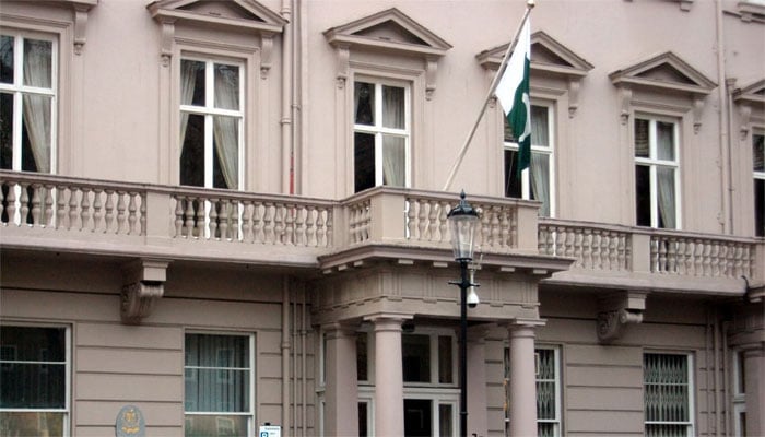 پاکستان ہائی کمیشن لندن(فائل فوٹو)۔