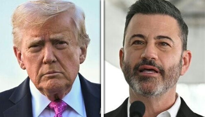 کامیڈین جمی کمیل اور امریکی صدر ٹرمپ— فائل فوٹو