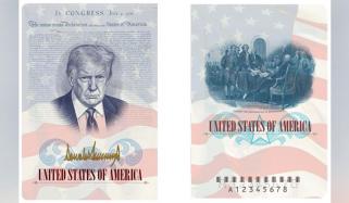 صدر ٹرمپ کی تصویر والے محدود پاسپورٹ کے اجراء کا اعلان