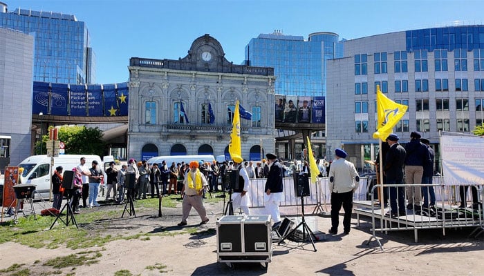یورپی پارلیمنٹ پلس لگسمبرگ پر خالصتان کی آزادی کیلئے عظیم الشان مظاہرہ