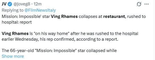 The Mission: Impossible star recently collapsed inside a Los Angeles restaurant