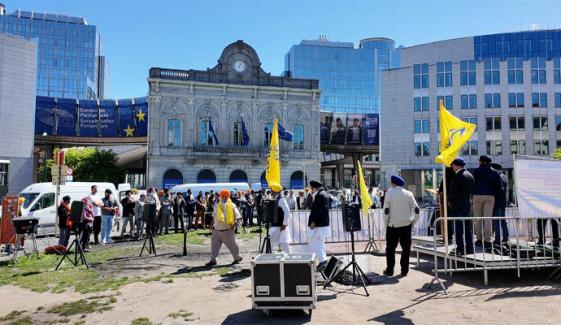 یورپی پارلیمنٹ پلس لگسمبرگ پر خالصتان کی آزادی کیلئے عظیم الشان مظاہرہ